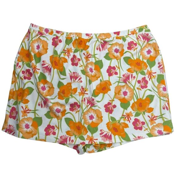 Lands' End Hawaiian Floral Skort Women's 3X Summer Beach Vacation Multicolor EUC - Picture 3 of 9